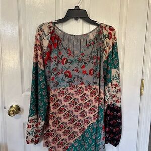 Floral Patchwork Long Sleeve Top